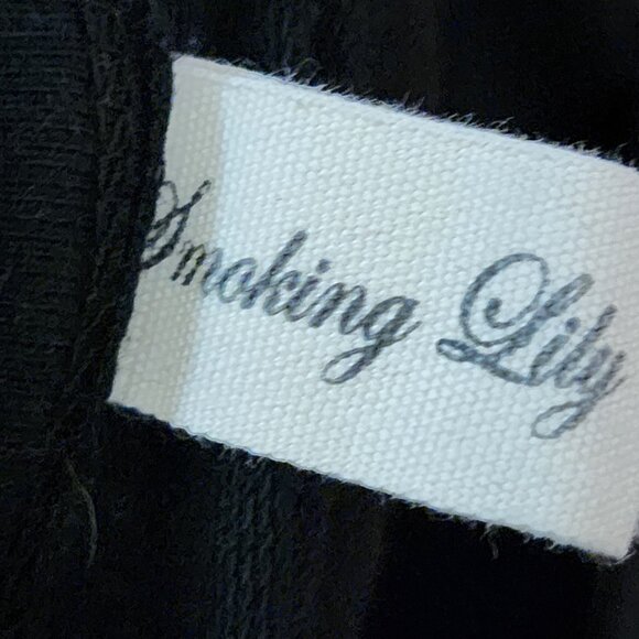 Smoking Lily Dark Floral Handmade Bamboo Cotton Midi Dress - Picture 5 of 7